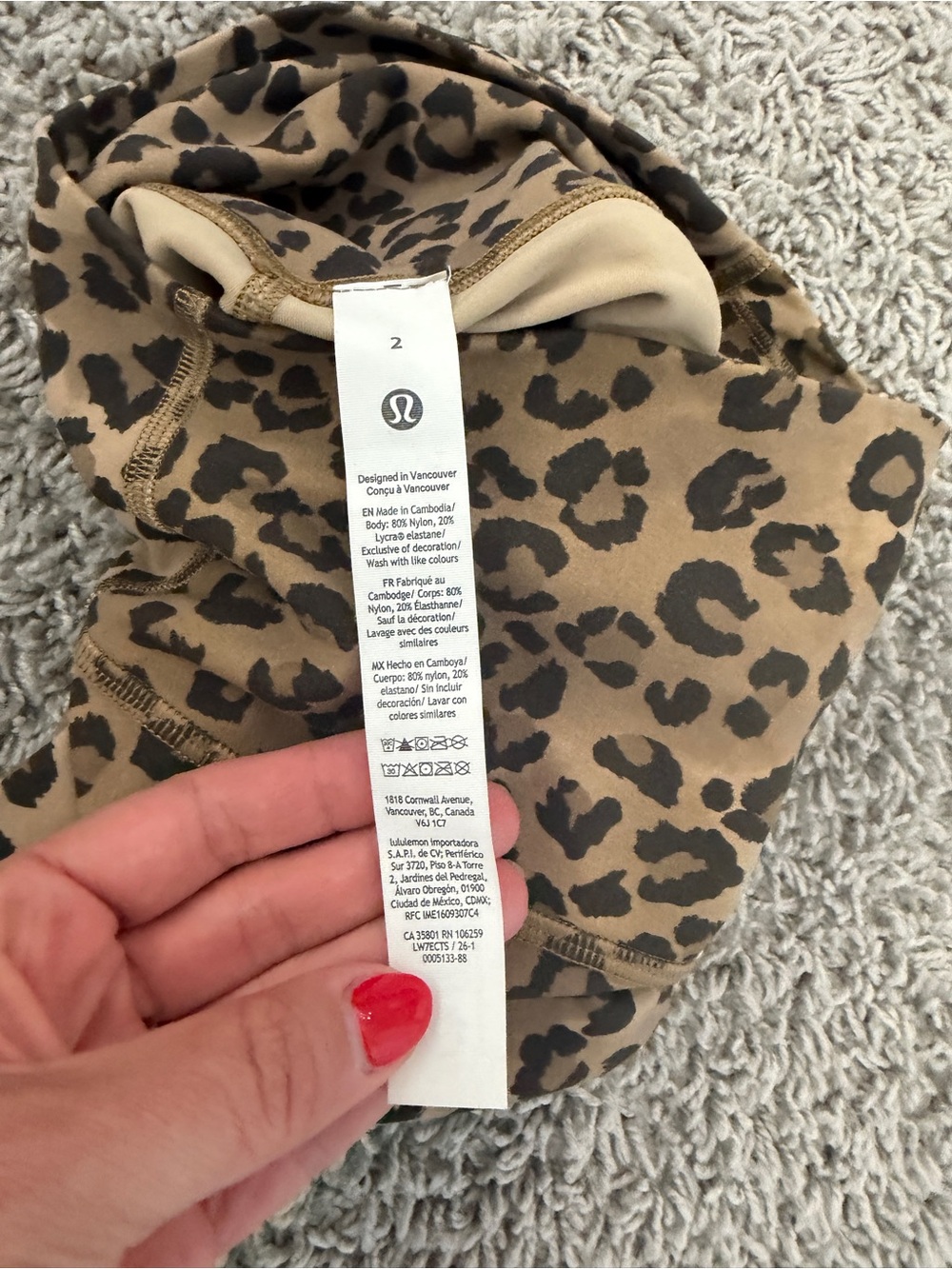 NWOT: lululemon athletica Leopard Print High-Rise Bike Shorts - Tan/Black - Picture 4 of 4